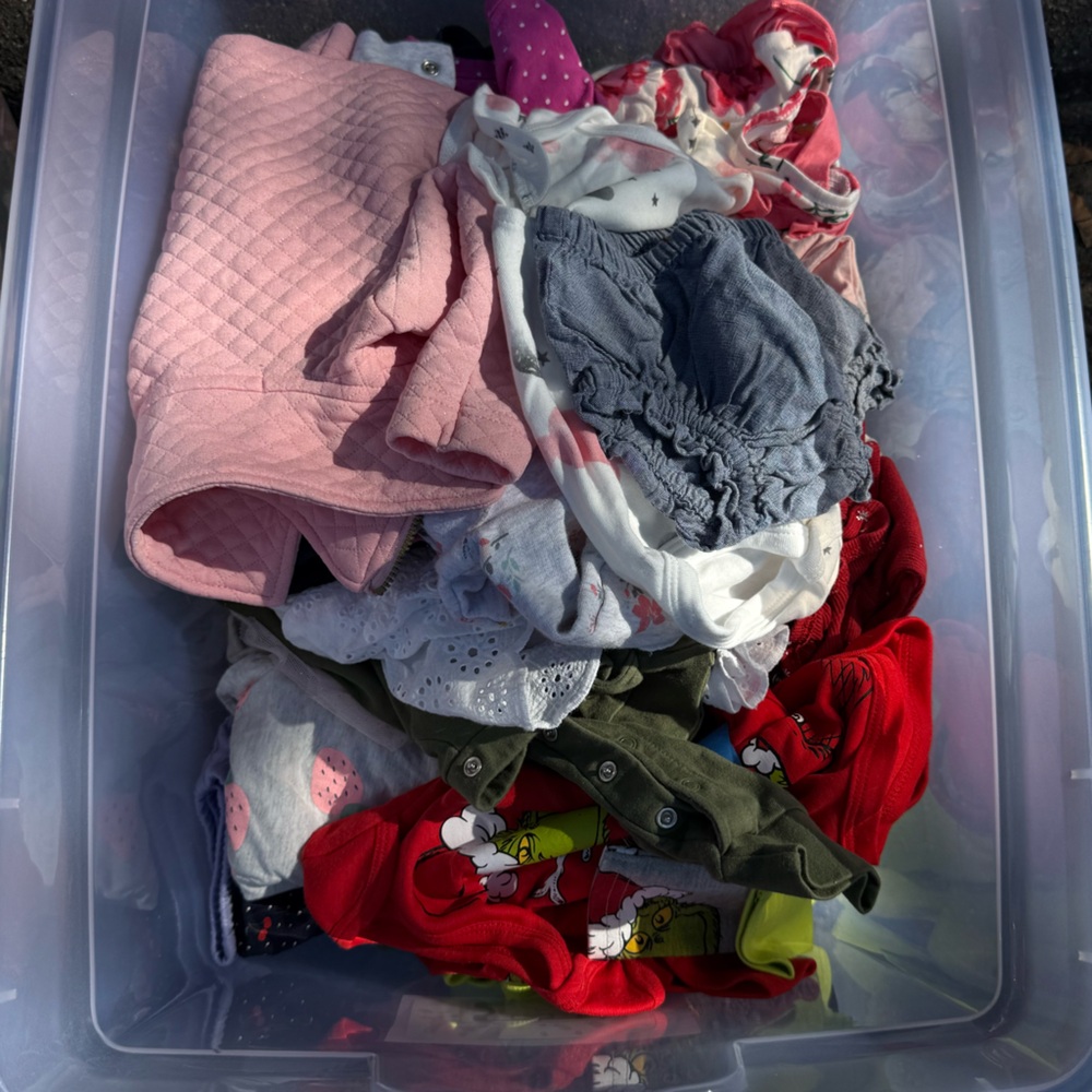 Box of baby girls clothes size 6 months